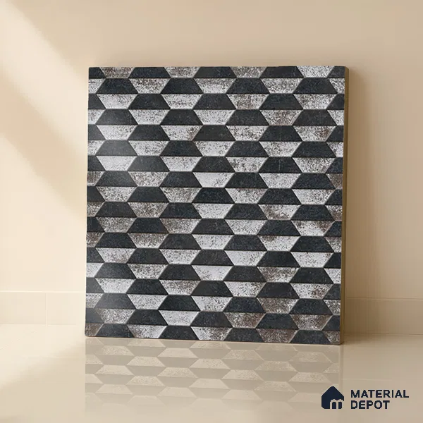 Geometric Wall & Floor Tile TL 07237 B Alpi 4002 Granula 1 ft x 1 ft Ceramic Matte Finish - 9 mm  | 2 mm Spacer is Mandatory | Please Expect a Slight Variation of Pattern (Sample)